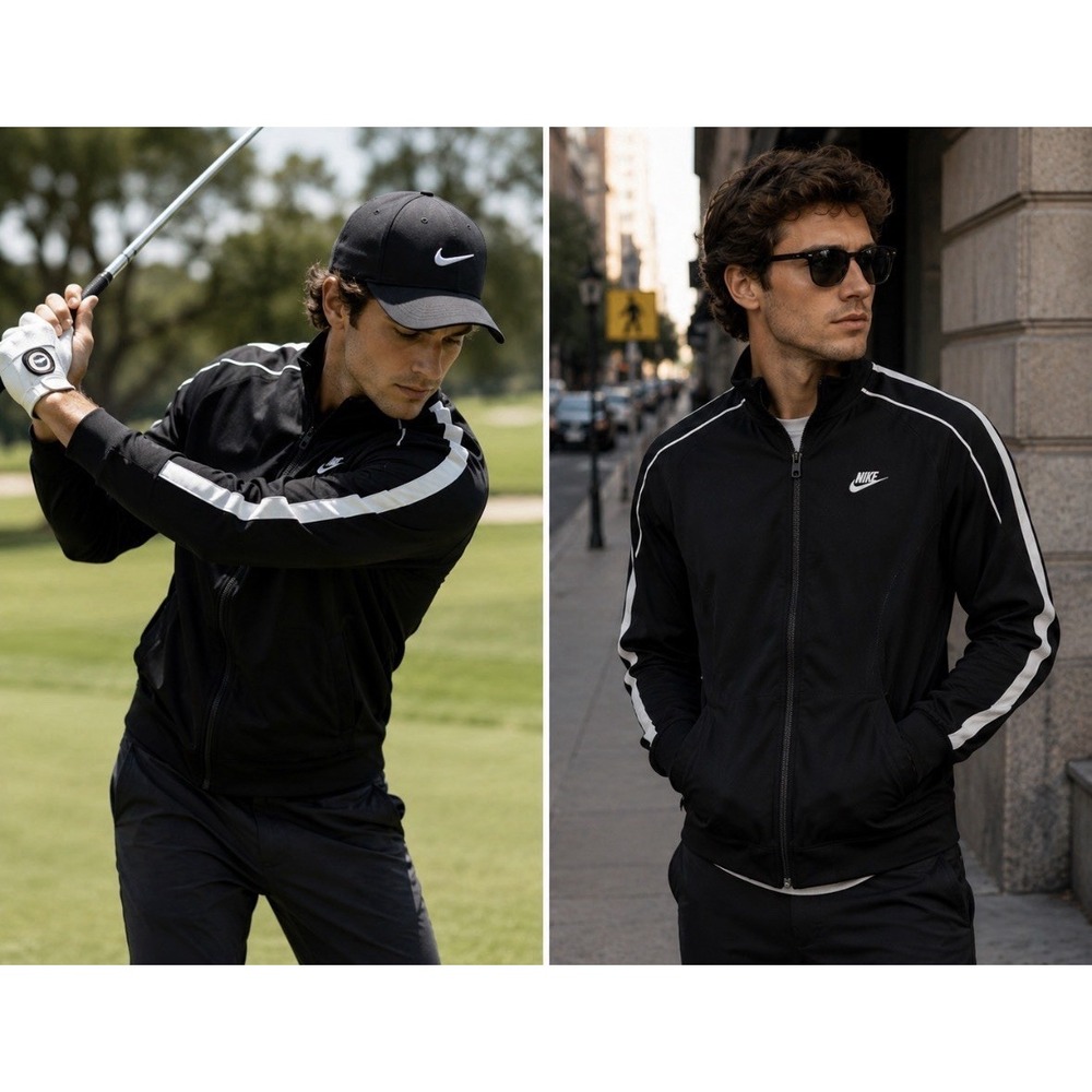 Nike Women Epic Knit Jacket  Full‎ Zip Dri-FIT Small Black w/ white stripe